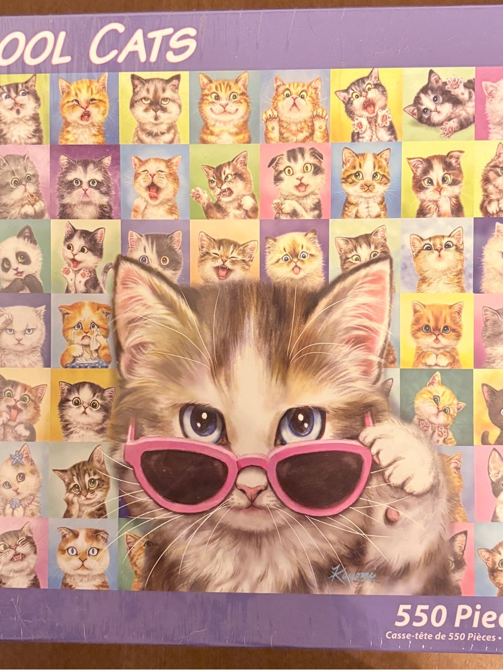 Cool Cats Puzzle with Pink Sunglasses - 550 Piece